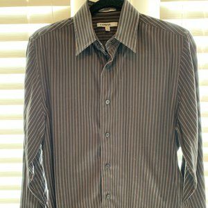 Express Men's Brown/Black Button Down Dress Shirt